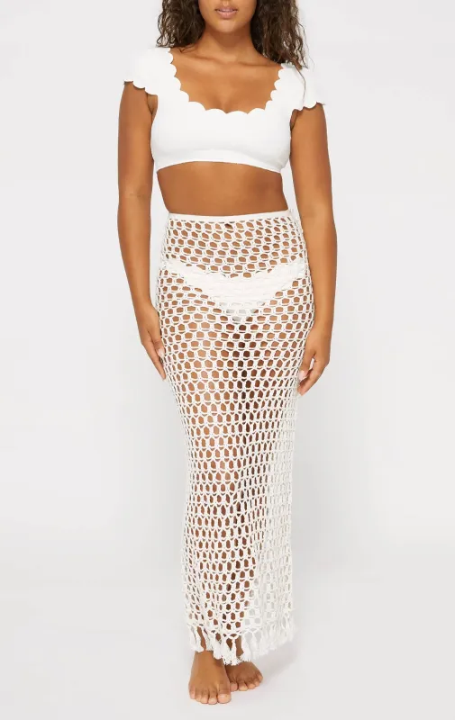 Marysia Crochet Maxi Skirt Natural made by Sand Dollar