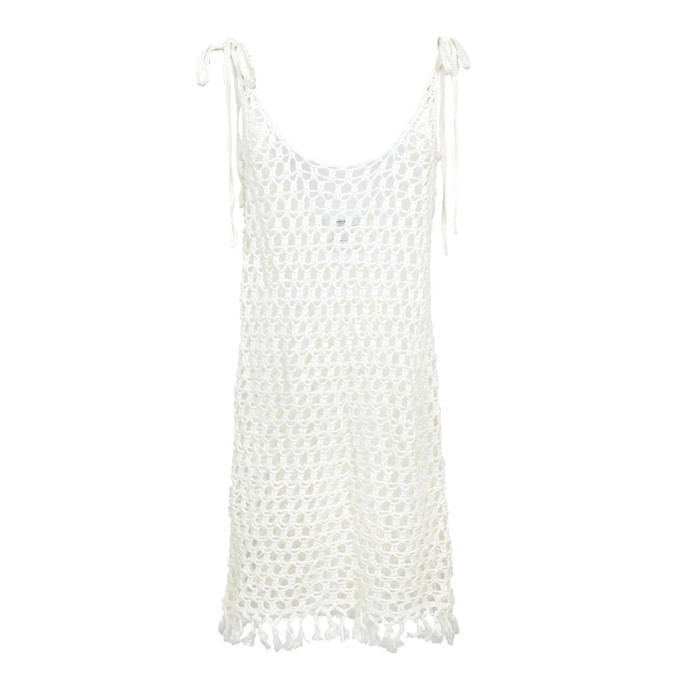 Marysia Crochet Mini Dress Natural sold by Sand Dollar