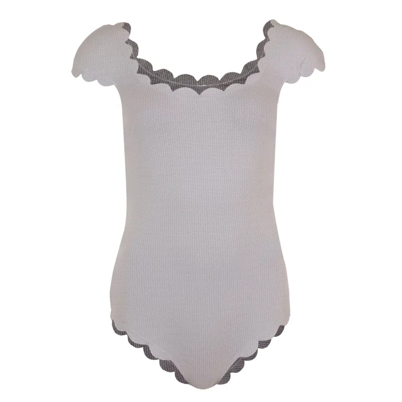 Scalloped Mexico Maillot Seagull/Thunder sold by Sand Dollar