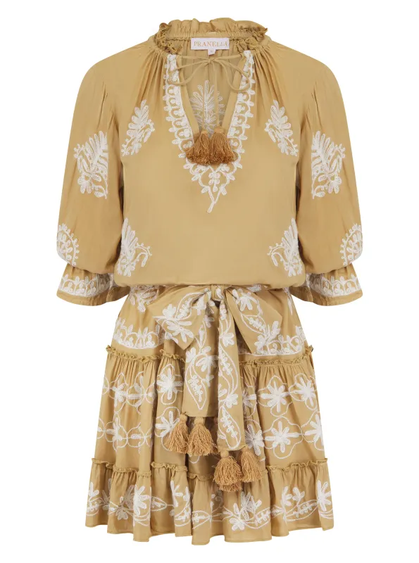 Sia Coffee Pearl Mini Dress sold by Sand Dollar