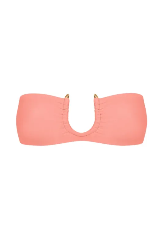 Solid Cora Bandeau Top Peach sold by Sand Dollar
