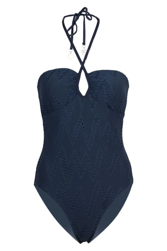 Chiara Diamond Wire One Piece True Navy sold by Sand Dollar