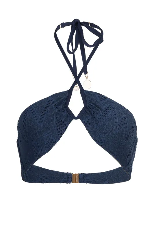 Chiara Diamond Wire Bandeau Top True Navy sold by Sand Dollar