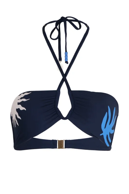La Palma Diamond Wire Bandeau Top True Navy sold by Sand Dollar