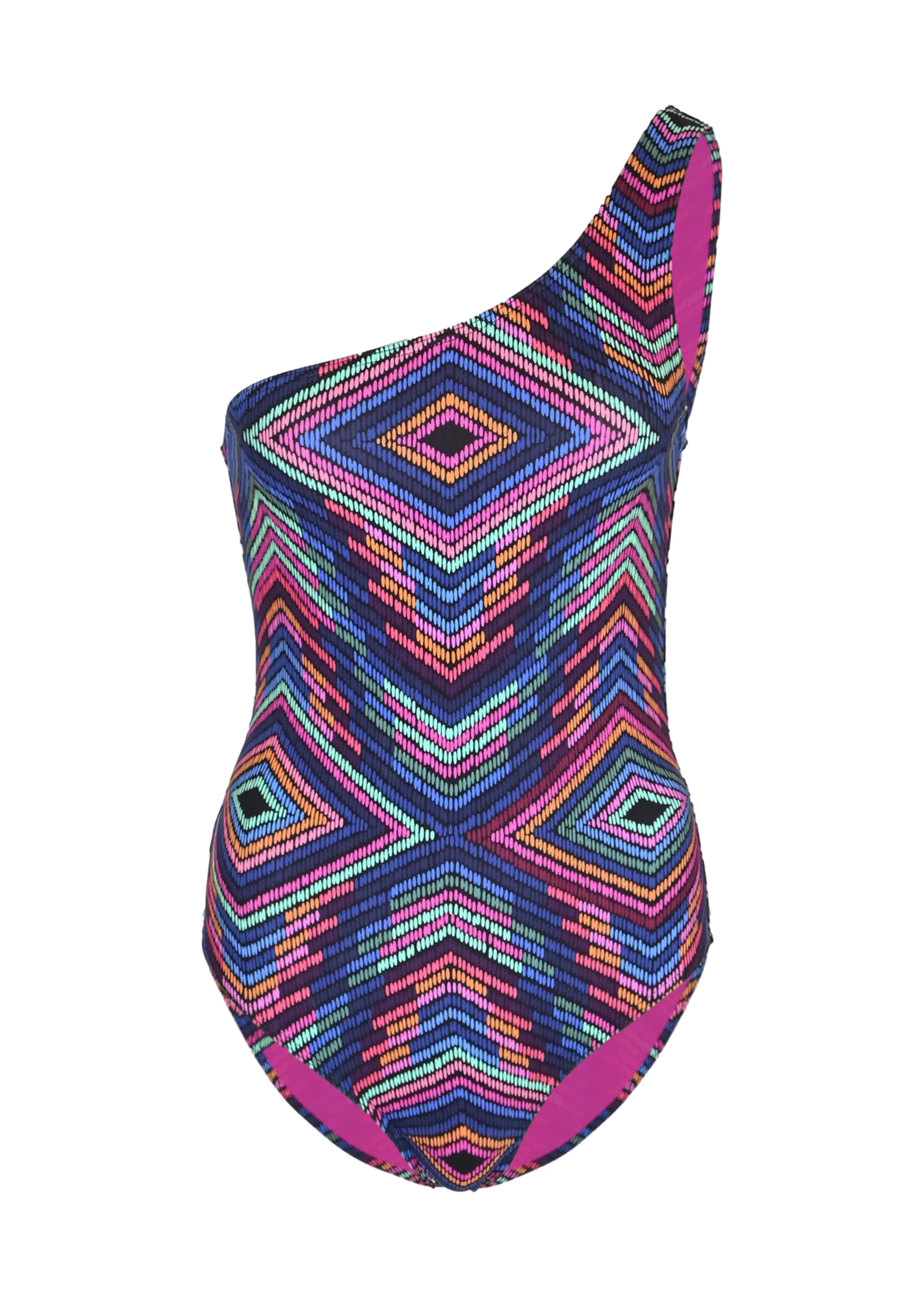 Multicolore One Shoulder Swimsuit Imprime Arc En Ciel sold by Sand Dollar