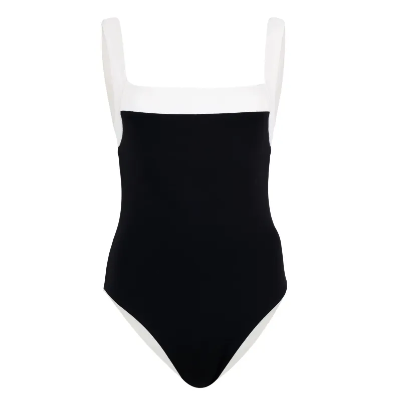 Bianco Maillot Black With Coconut Contrast sold by Sand Dollar