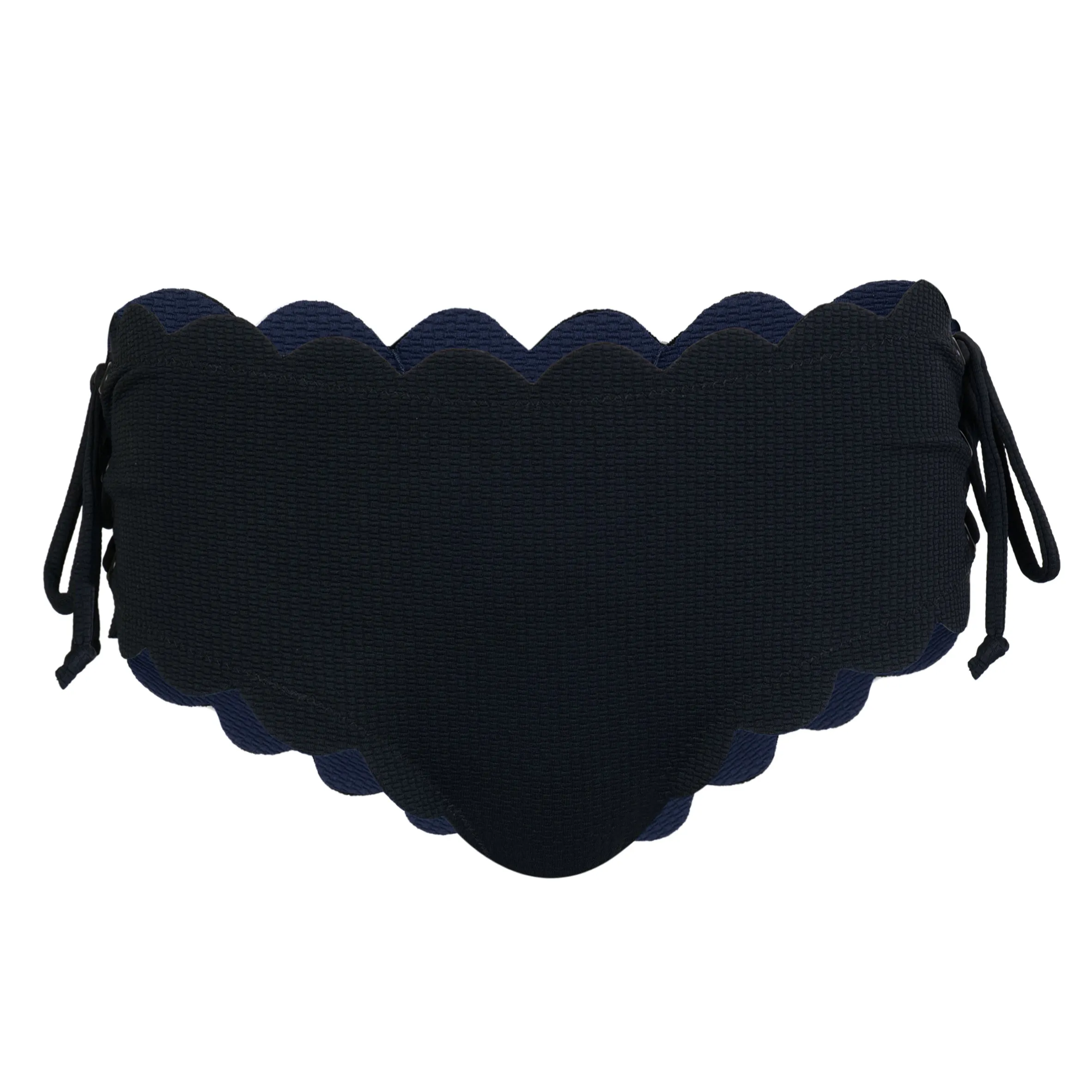 Spring Tie Bikini Bottom Black/Indigo sold by Sand Dollar
