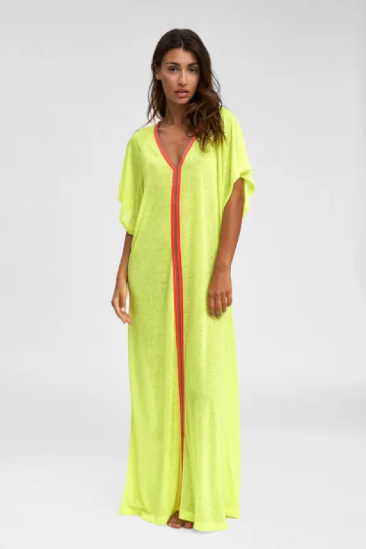 Neon Yellow Beach Dress - Inca Abaya Lemon sold by Sand Dollar