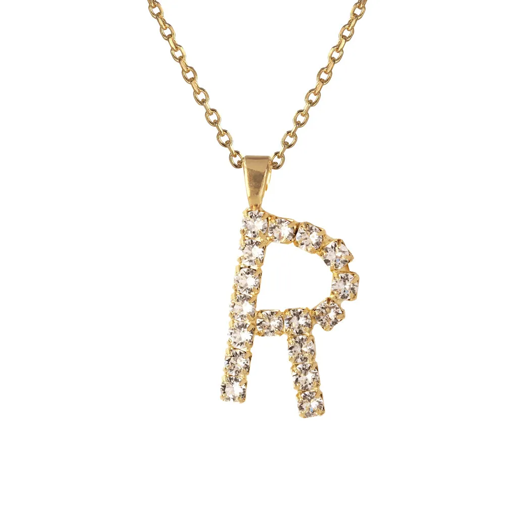 Letter Necklace Crystal R sold by Sand Dollar