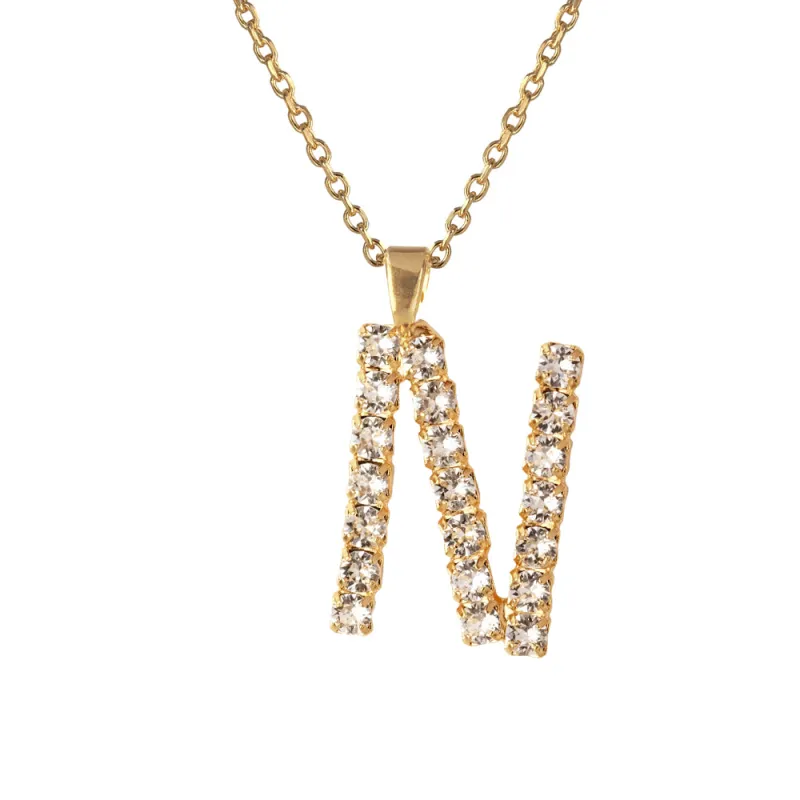 Letter Necklace Crystal N made by Sand Dollar