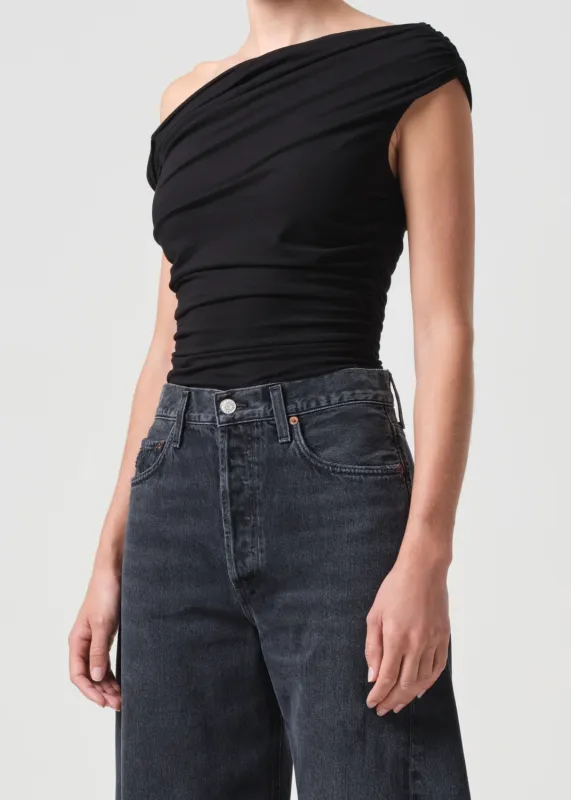 Hilma Twist Sleeve Bodysuit Black sold by Sand Dollar