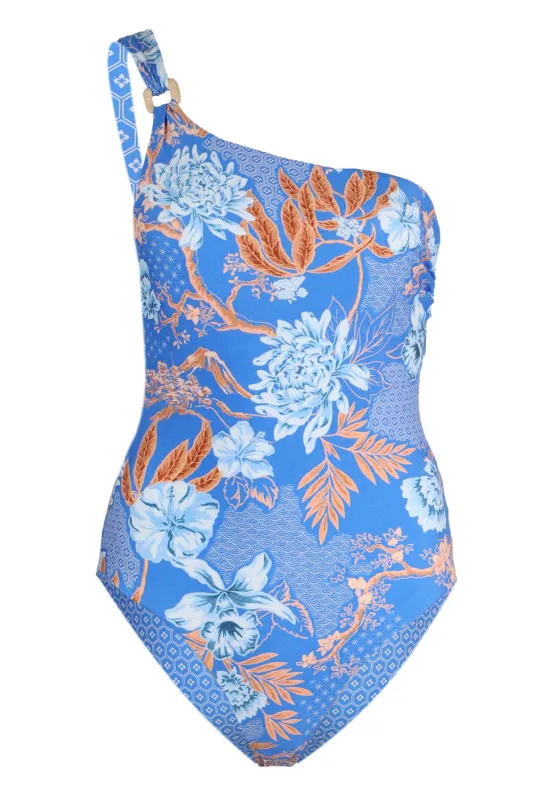 Eden One Shoulder One Piece Azure made by Seafolly