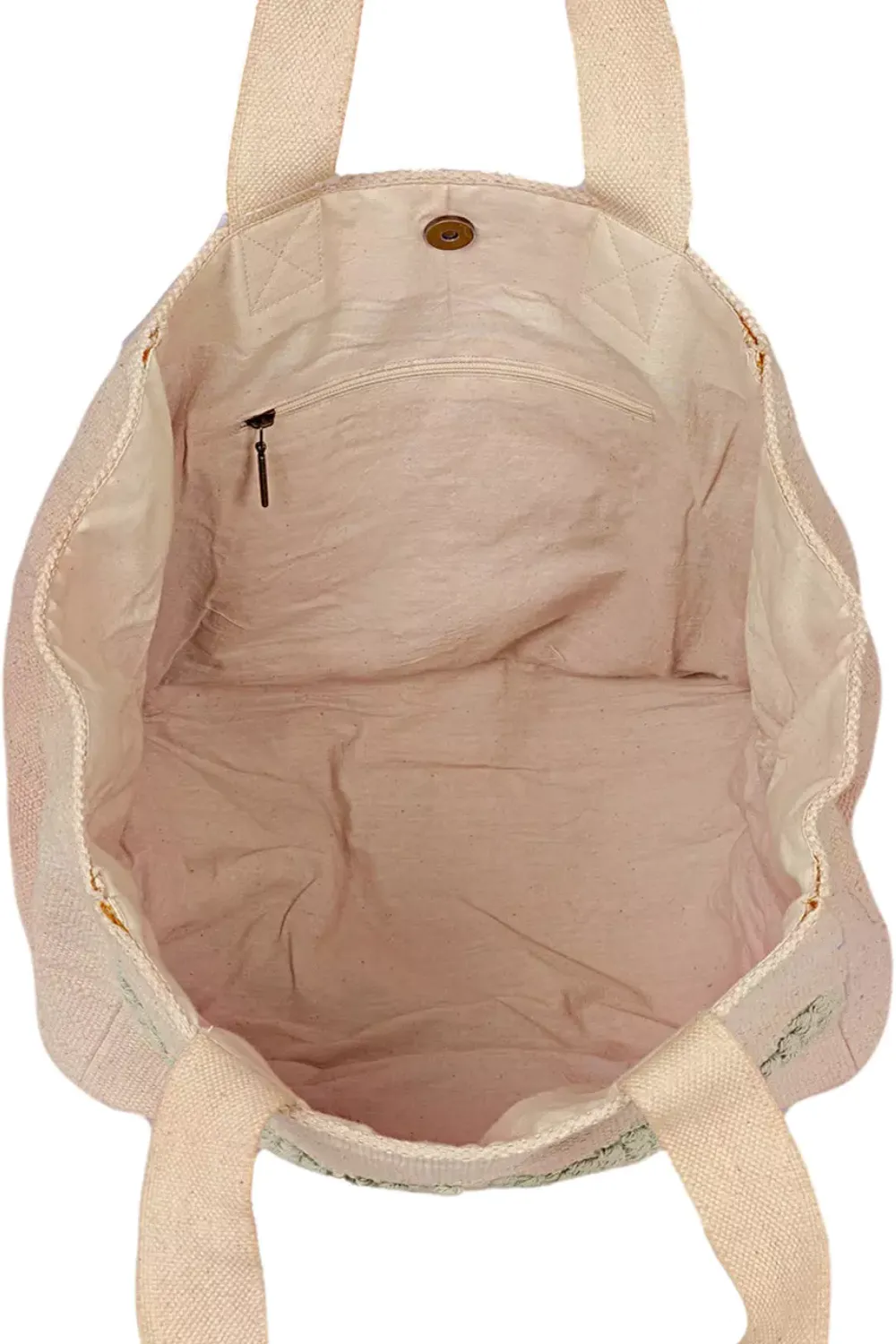 Beige Tote Bag Zig Zag sold by Sand Dollar product image thumbnail 3