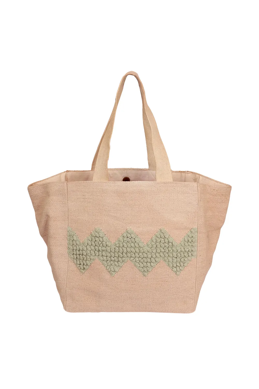 Beige Tote Bag Zig Zag sold by Sand Dollar