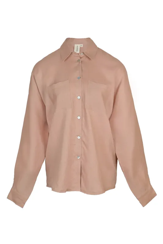 Mocha Linen Shirt sold by Sand Dollar