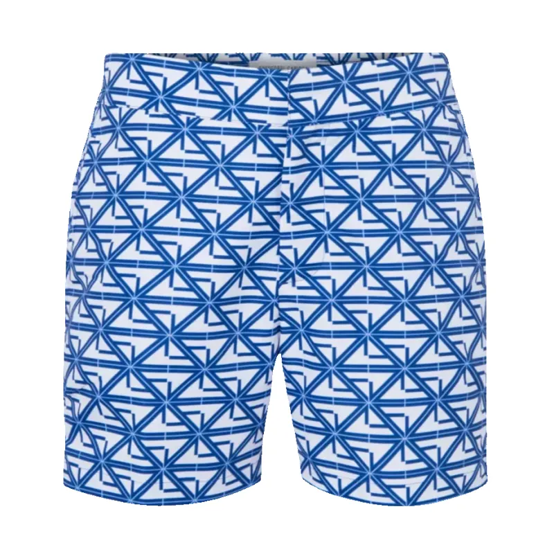 Classic FC Monogram Print Swim Shorts White/Ocean Blue sold by Sand Dollar