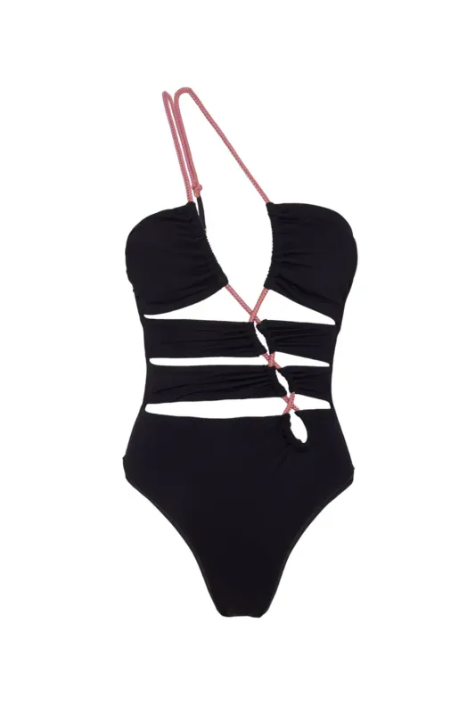 Solid Zaila One Piece Full Black sold by Sand Dollar