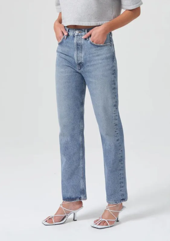 Women's 90's Luxury Denim: High Rise Straight Navigate sold by Sand Dollar