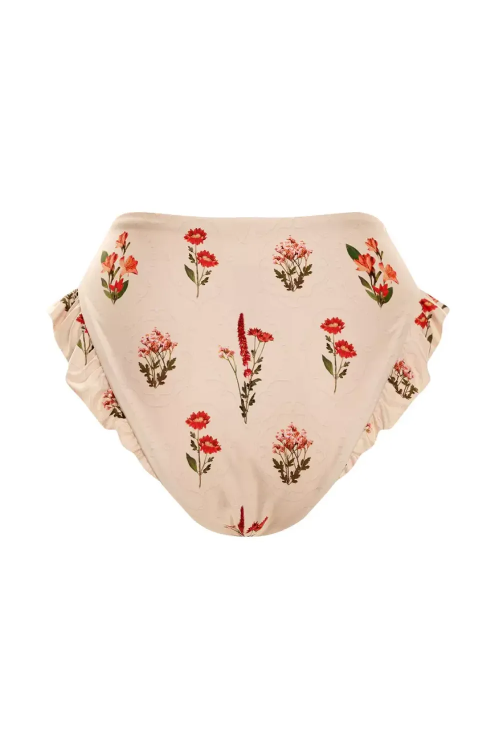 High Waisted Bikini Bottoms with Floral Embroidery sold by Sand Dollar product image thumbnail 3