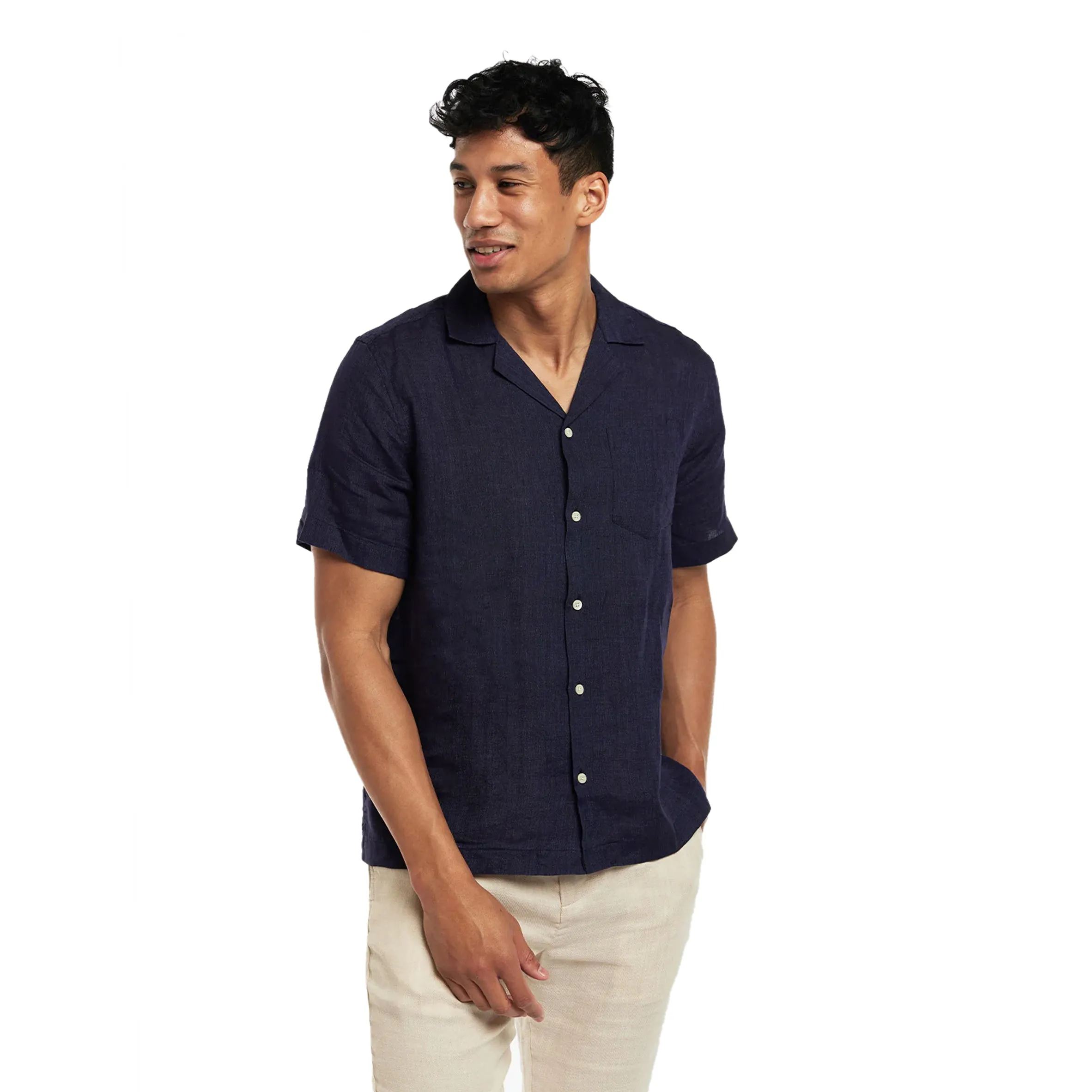 Mens Short Sleeve Casual Shirt in Dark Blue sold by Sand Dollar product image thumbnail 2