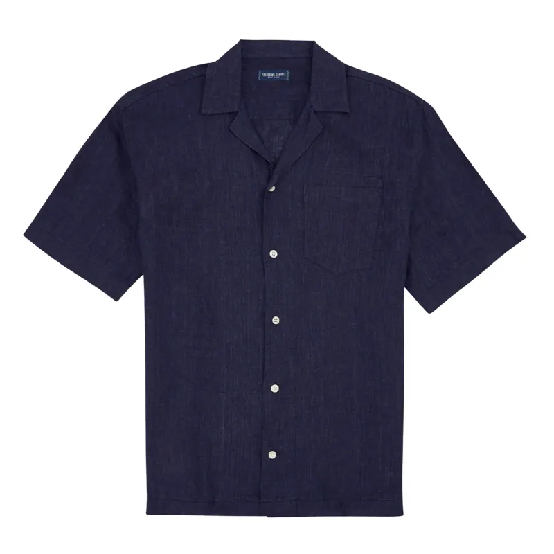 Mens Short Sleeve Casual Shirt in Dark Blue made by Sand Dollar