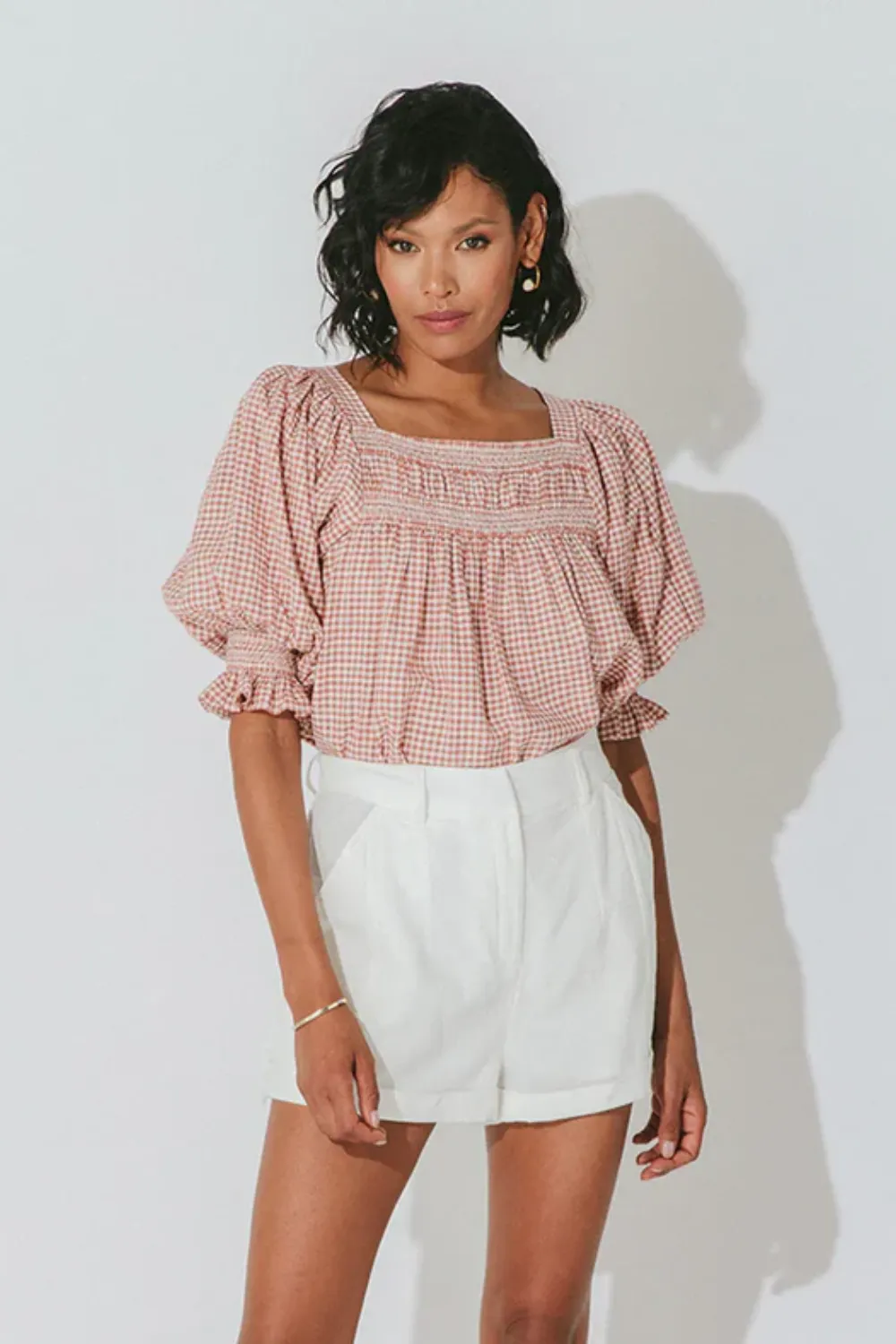 Nahia Blouse Rose Gingham sold by Sand Dollar product image thumbnail 2