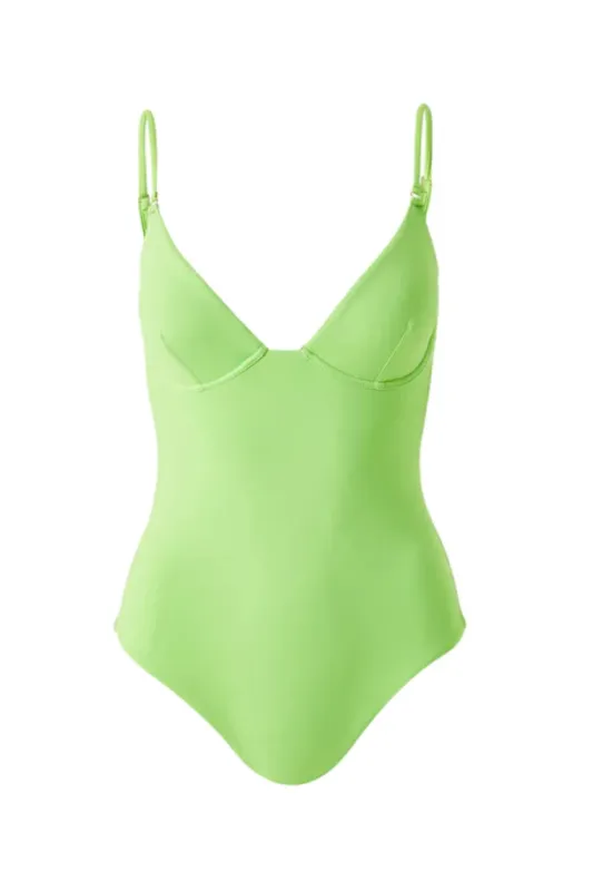 Supportive Swimsuit in Lime Green - Seychelles Lime One Piece sold by Sand Dollar