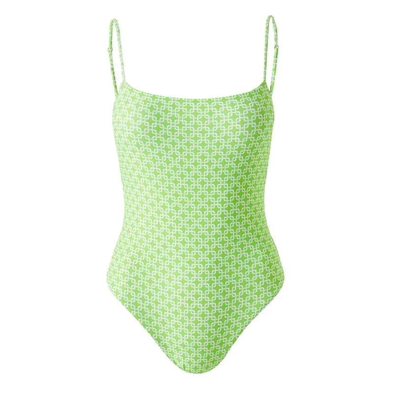 Scoop Back Swimwear in Lime - Maui Links Lime One Piece sold by Sand Dollar