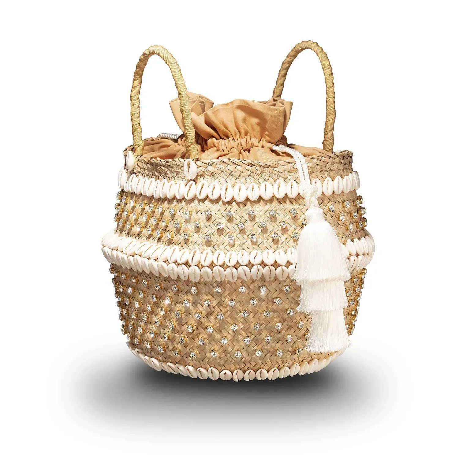 White Straw Bag with Shells sold by Sand Dollar product image thumbnail 4