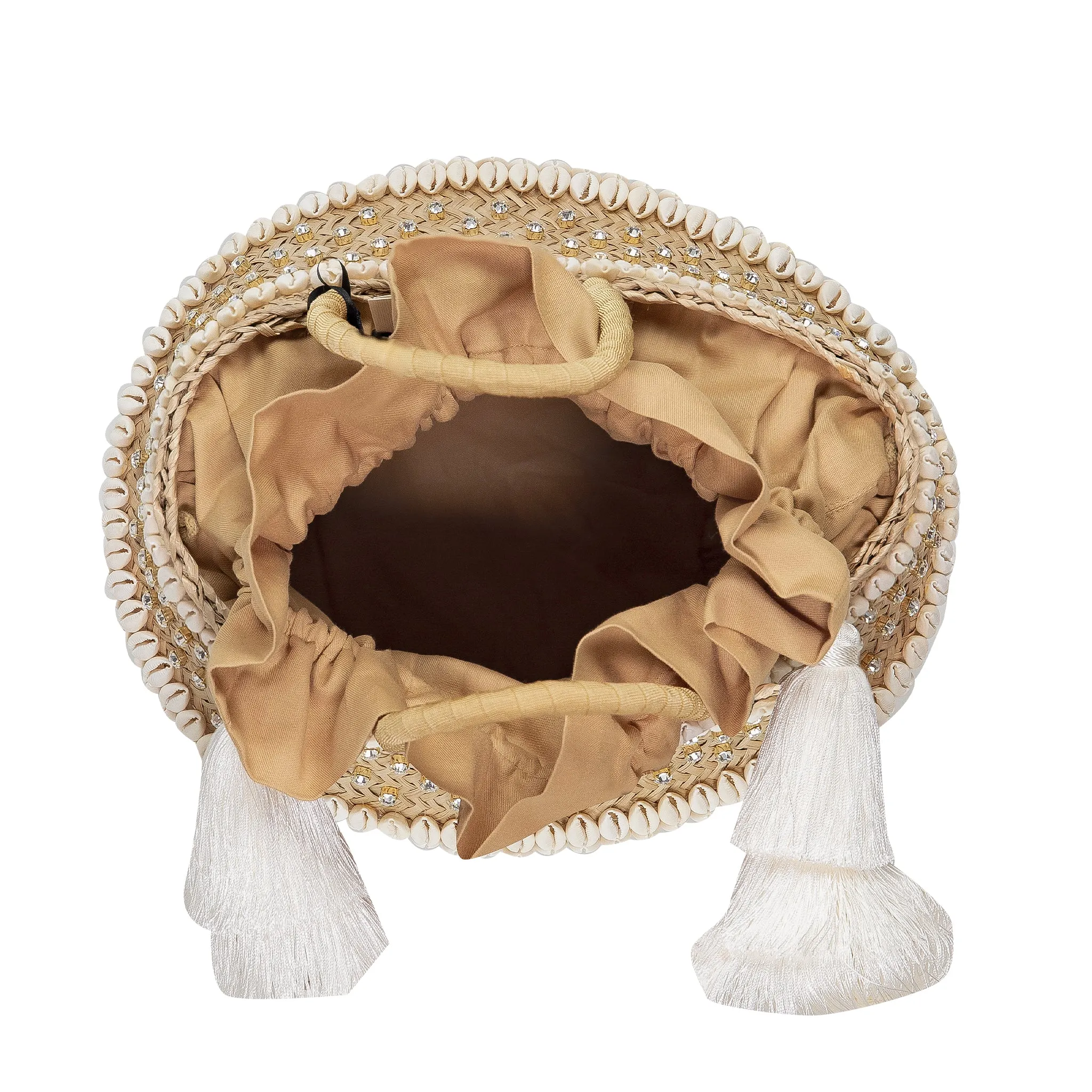 White Straw Bag with Shells sold by Sand Dollar product image thumbnail 2