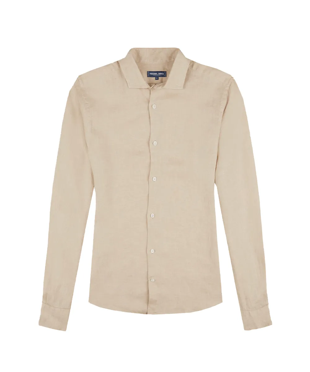 Linen Long Sleeve Shirt in Beige sold by Sand Dollar