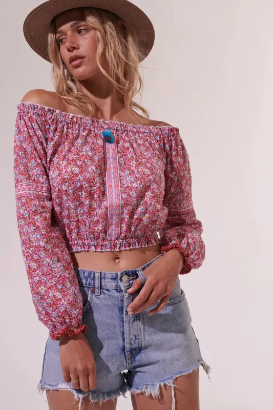 Off the Shoulder Top in Floral Print sold by Sand Dollar
