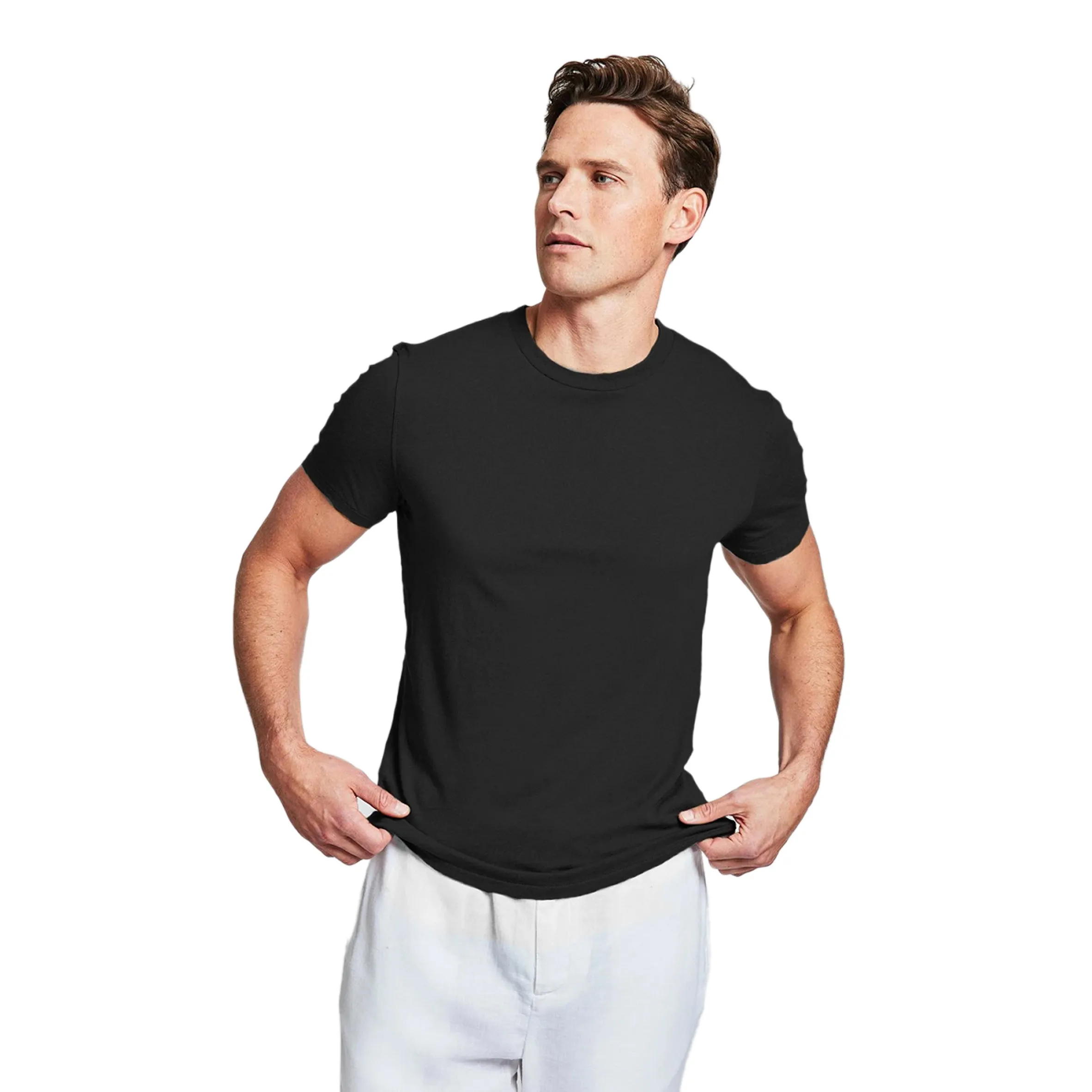 Black Crew Neck T Shirt sold by Sand Dollar product image thumbnail 2