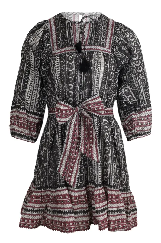 Magdalena Mini Dress Stripe Block Print made by Cleobella