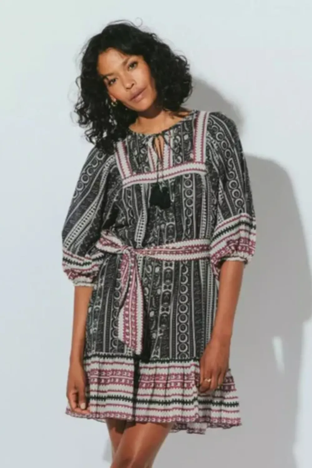 Magdalena Mini Dress Stripe Block Print sold by Sand Dollar product image thumbnail 2