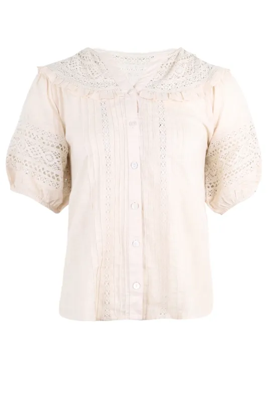 Mabel Blouse Cream sold by Sand Dollar
