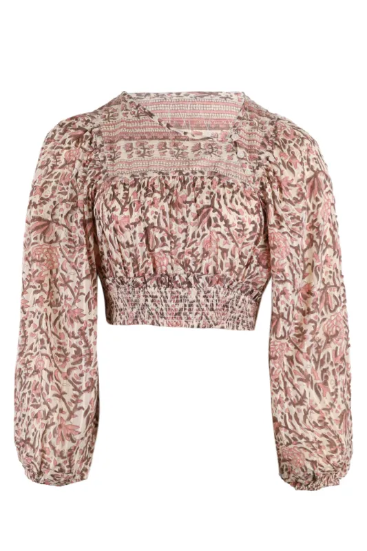 Lydia Blouse Zinnia Print sold by Sand Dollar