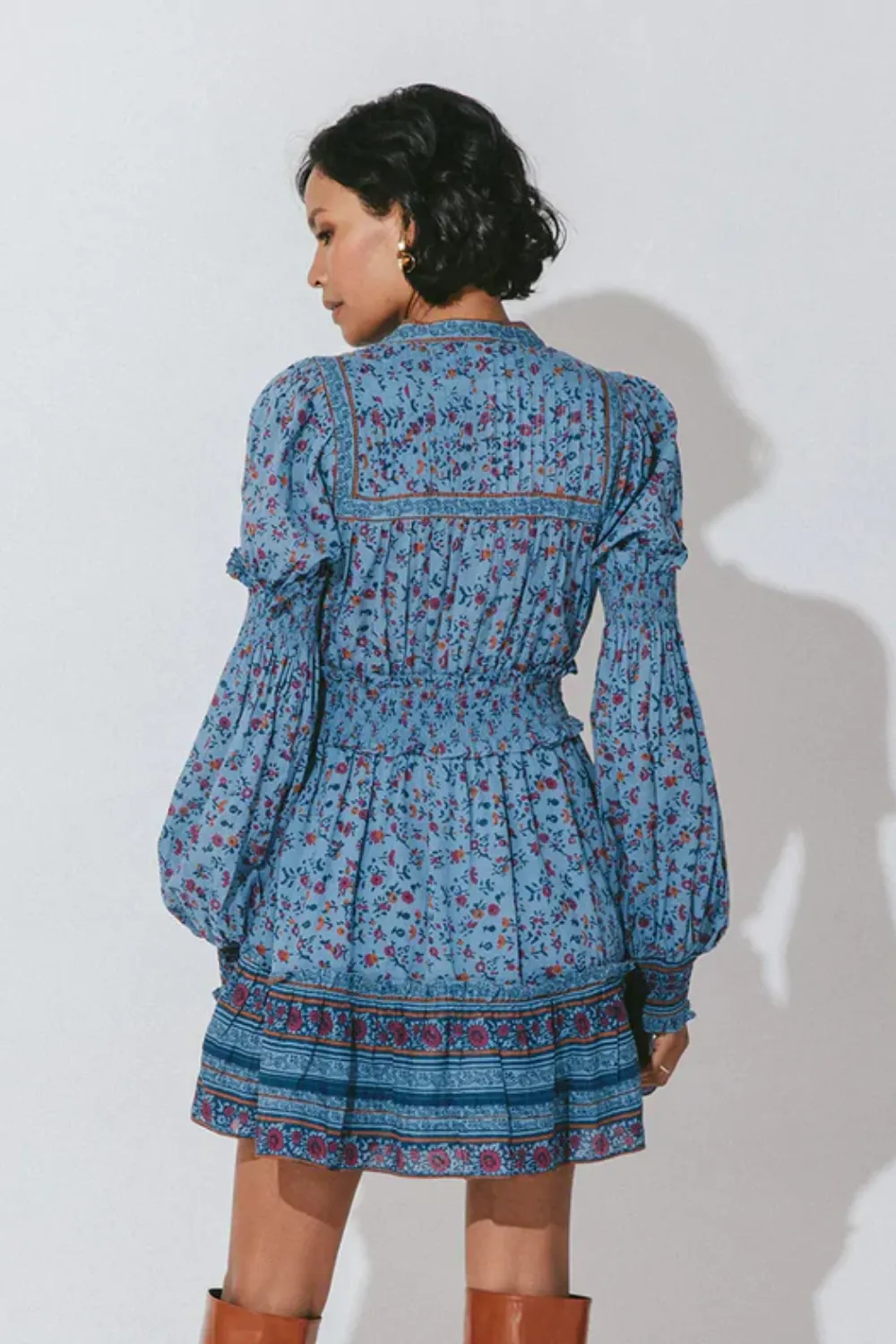 Delilah Mini Dress Lapis Block Print sold by Sand Dollar product image thumbnail 4