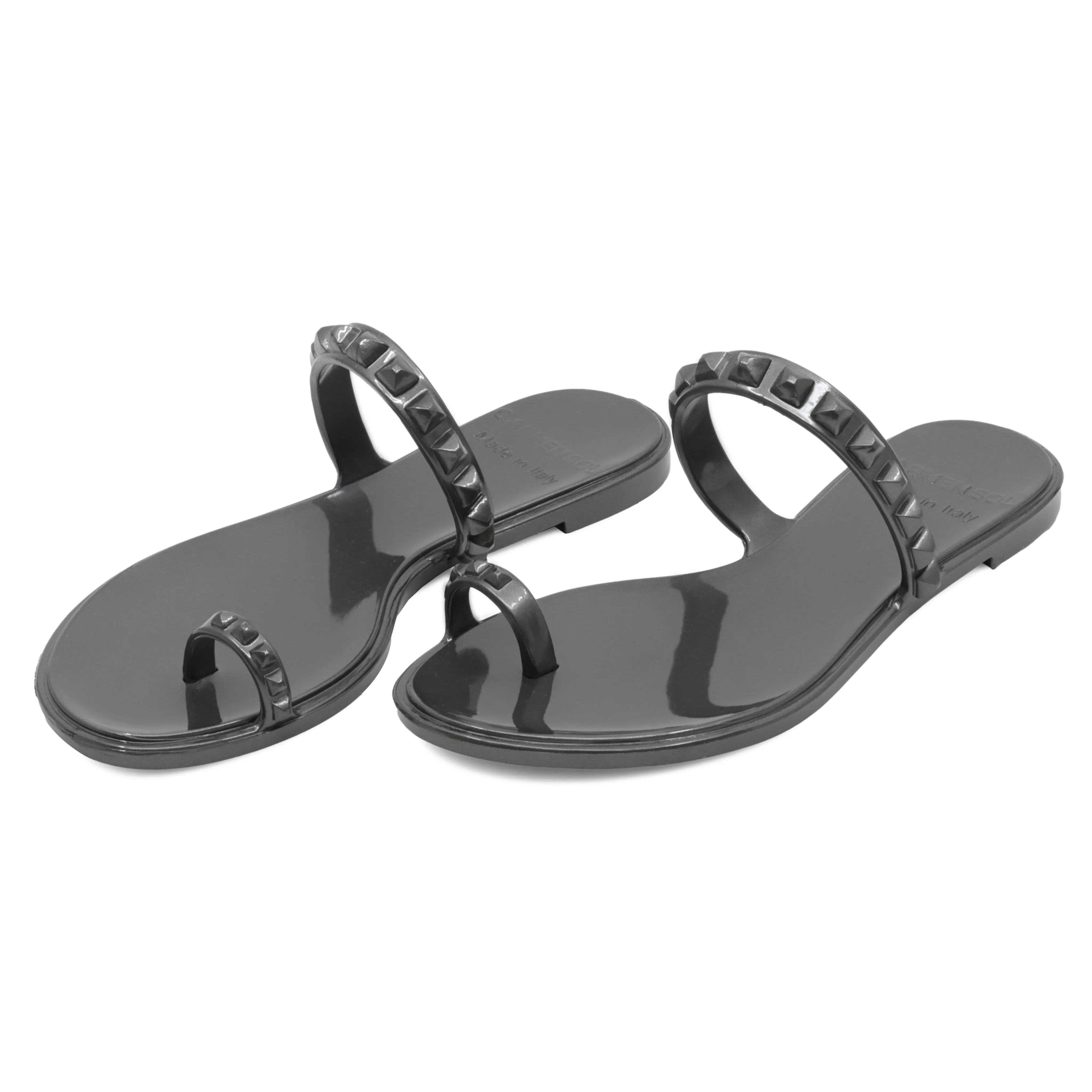 Maria Flat Sandal Gunmetal- Metallic Jelly sold by Sand Dollar product image thumbnail 2