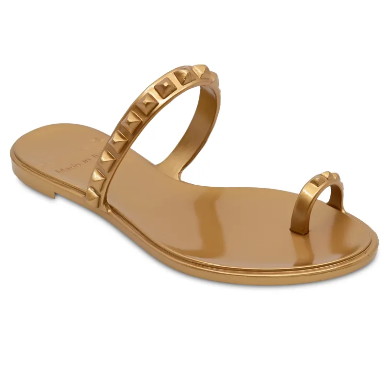 Maria Flat Sandal Rose Gold- Metallic Jelly sold by Sand Dollar