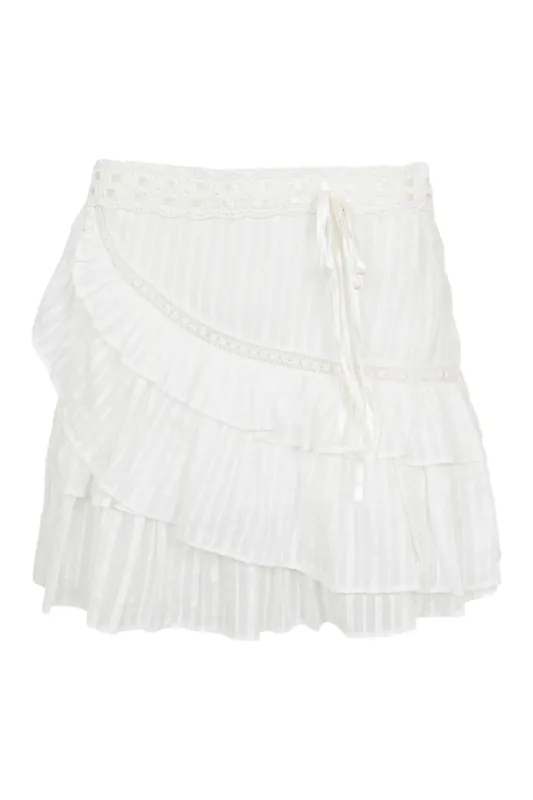 White Tiered Mini Skirt sold by Sand Dollar