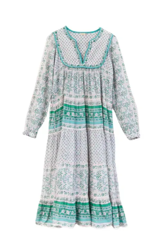 Nitika Nima Dress Quilt, Turquoise sold by Sand Dollar