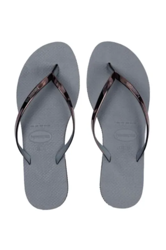 Havaianas You Metallic Grey Steel/Metallic Graphite sold by Sand Dollar