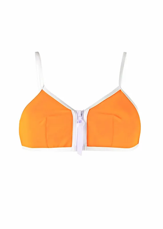 Triangle Top Bikini in Orange/White made by Eres