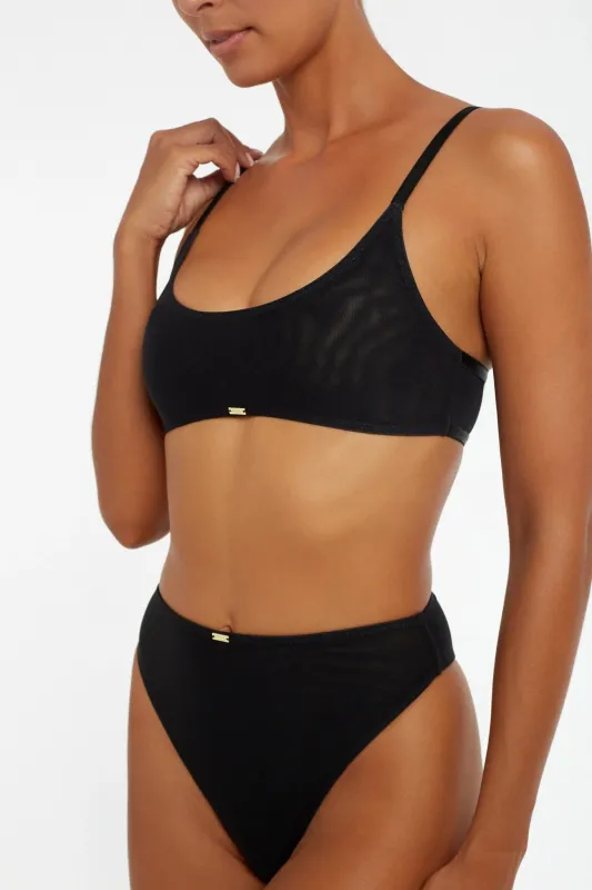 Cove Crop Top Black Mesh sold by Sand Dollar