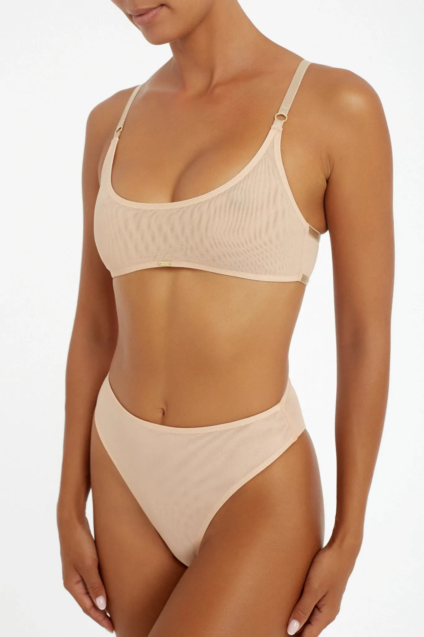 Cove Crop Top Nude Mesh sold by Sand Dollar