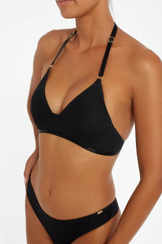 Clover Halterneck Black Mesh sold by Sand Dollar