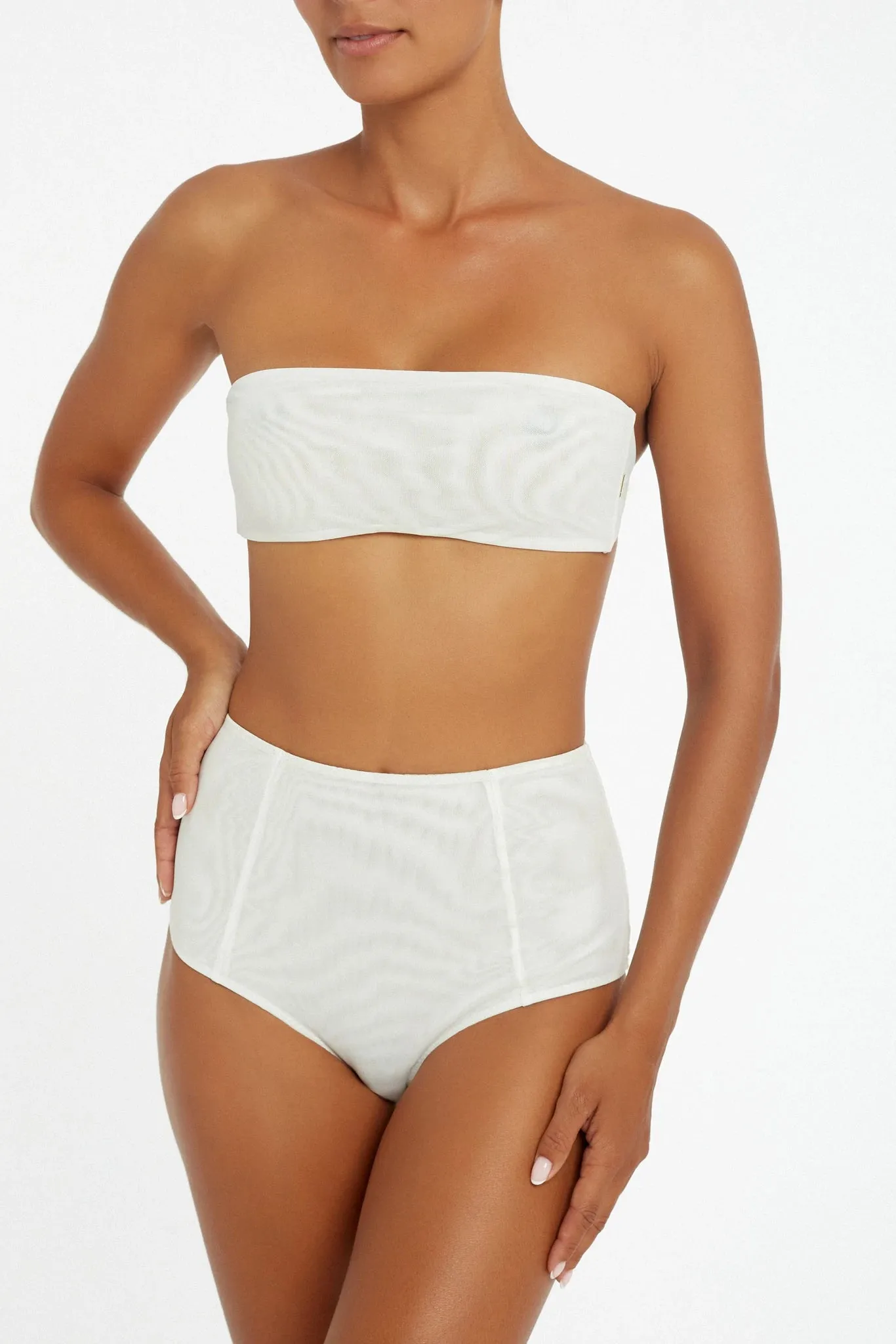 Belle Bandeau Top White Mesh sold by Sand Dollar