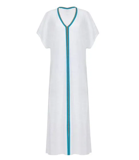 White Full Length Beach Cover Up - Inca Abaya White sold by Sand Dollar product image thumbnail 2