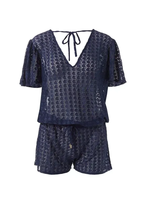 Lola Playsuit Navy sold by Sand Dollar